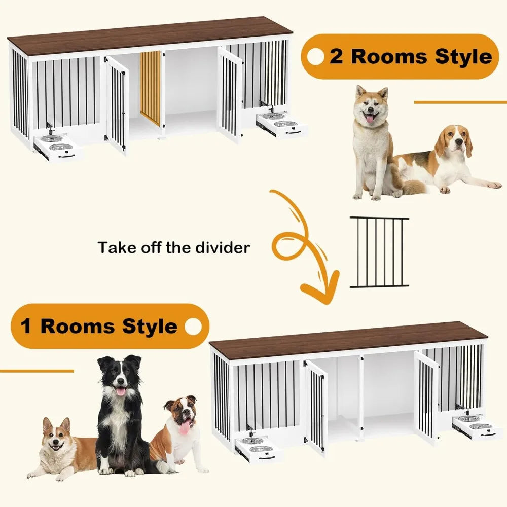 86.6" Heavy Duty Wooden Dog Kennel