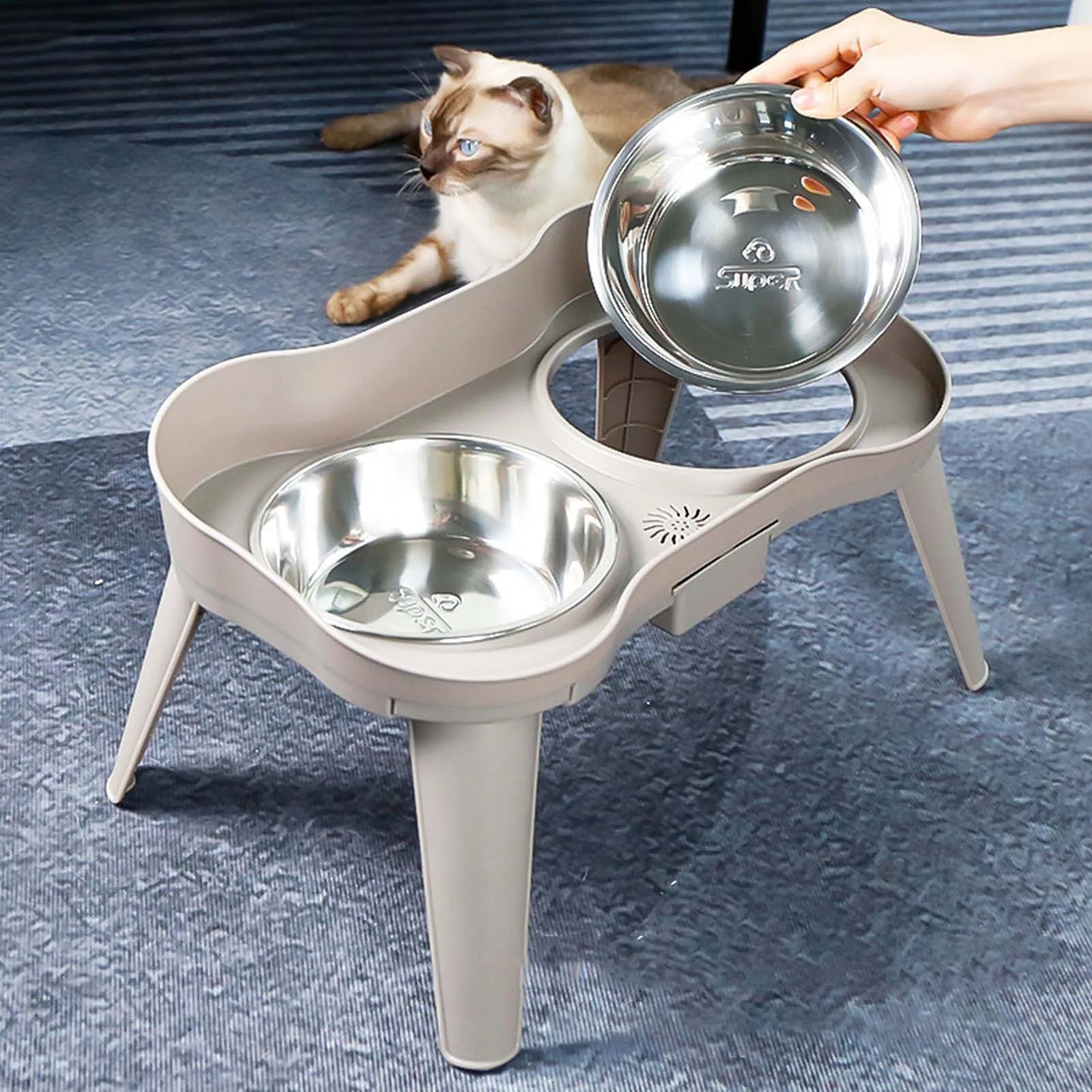 Stainless Steel Elevated Dog Bowl Non-Slip