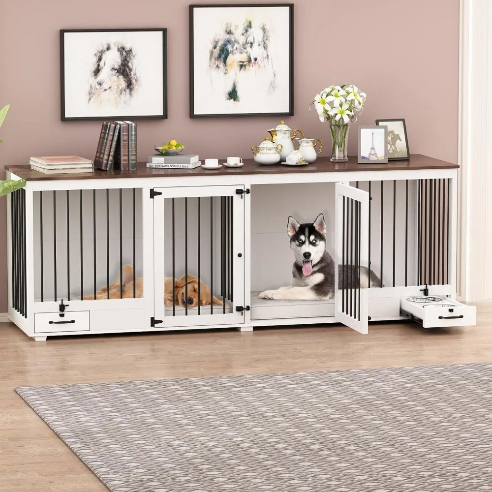 86.6" Heavy Duty Wooden Dog Kennel